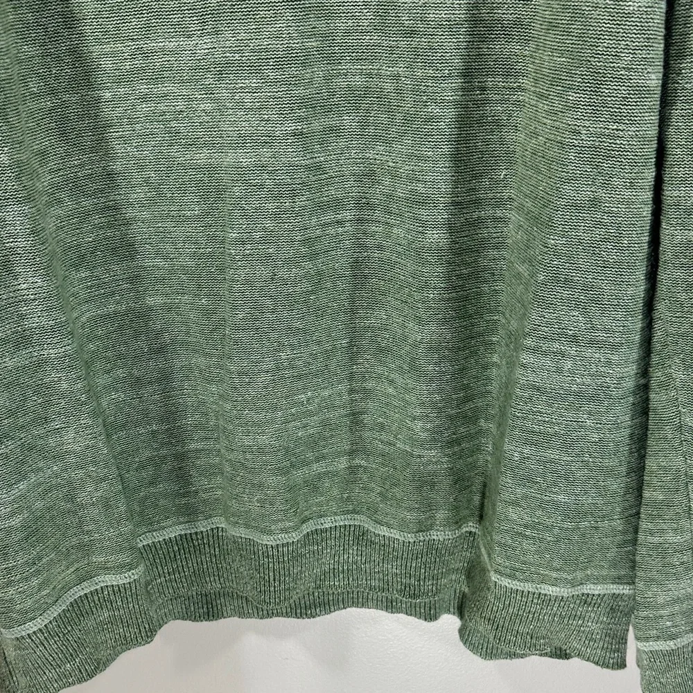 Tommy Bahama Olive Zip-Up Long Sleeve Sweater Size Mens Medium Linen Cotton